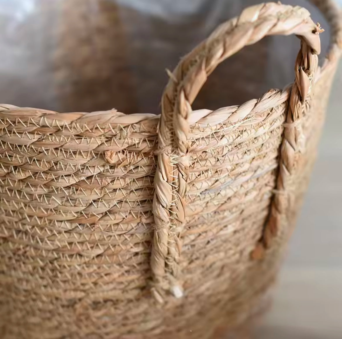 Cesta Macetero de Paja Natural – Estilo Nórdico Hecho a Mano (2 Tamaños)