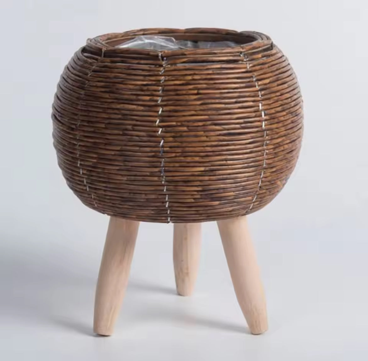 Maceta de Mimbre con Soporte | Elevada 16 cm | Toque Natural para tu Hogar