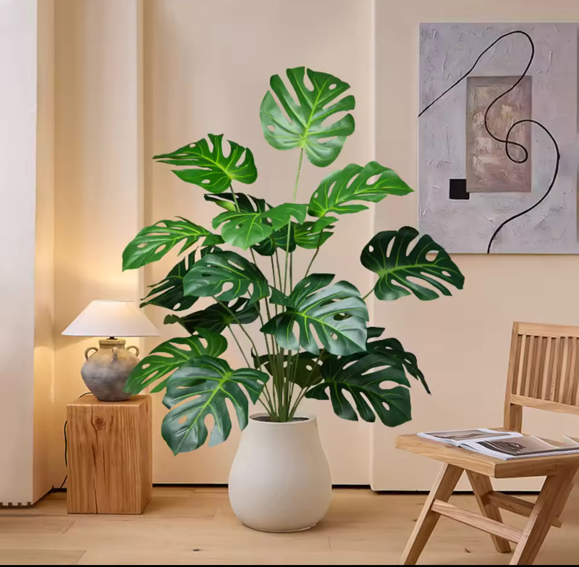 Monstera “Costilla de Adán” Artificial – 65 cm | Planta Tropical de Interior